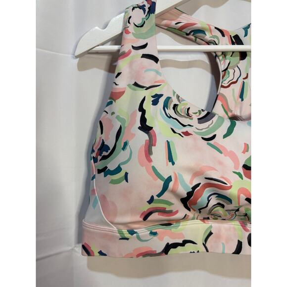 Athleta Plus Size 2X Floral Sports Bra Adjustable Activewear Razorback - Picture 2 of 10